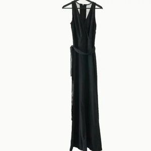 Waverly Grey Black Silk Jumpsuit